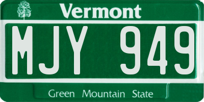 VT license plate MJY949