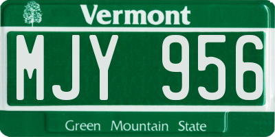 VT license plate MJY956