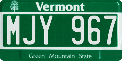 VT license plate MJY967