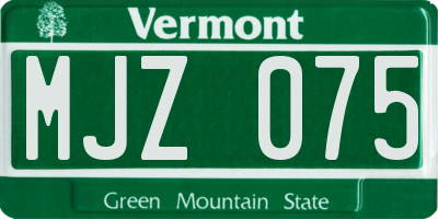 VT license plate MJZ075