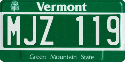 VT license plate MJZ119