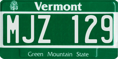 VT license plate MJZ129