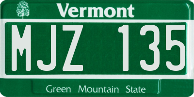 VT license plate MJZ135