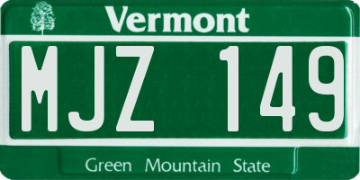 VT license plate MJZ149