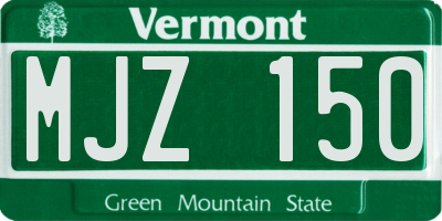 VT license plate MJZ150