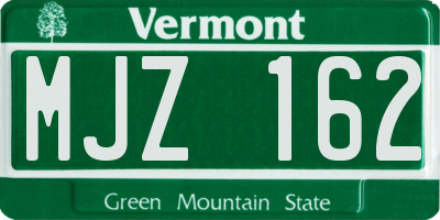 VT license plate MJZ162
