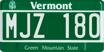 VT license plate MJZ180
