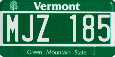 VT license plate MJZ185