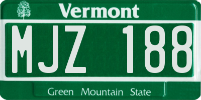 VT license plate MJZ188