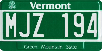 VT license plate MJZ194