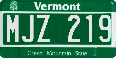 VT license plate MJZ219