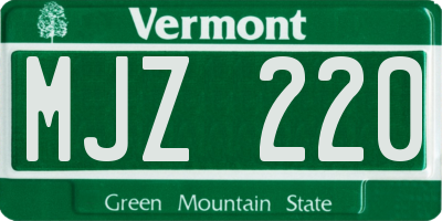 VT license plate MJZ220