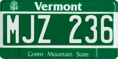 VT license plate MJZ236