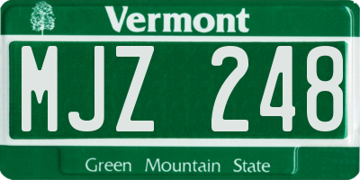 VT license plate MJZ248