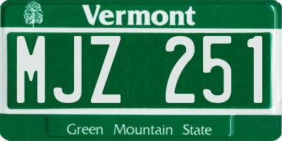 VT license plate MJZ251