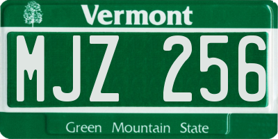 VT license plate MJZ256