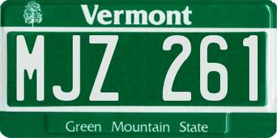 VT license plate MJZ261