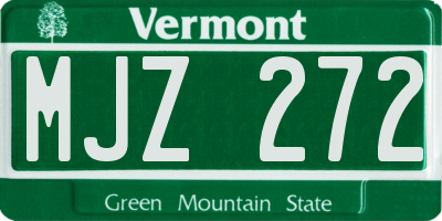 VT license plate MJZ272