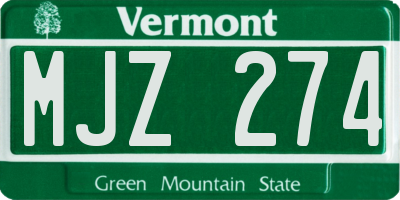 VT license plate MJZ274
