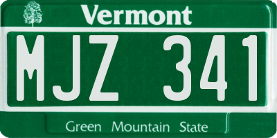 VT license plate MJZ341