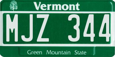 VT license plate MJZ344