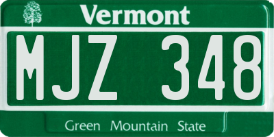 VT license plate MJZ348