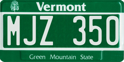 VT license plate MJZ350