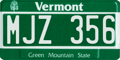 VT license plate MJZ356