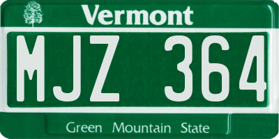 VT license plate MJZ364