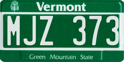 VT license plate MJZ373