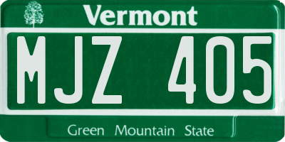 VT license plate MJZ405