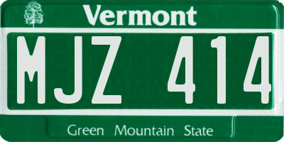 VT license plate MJZ414
