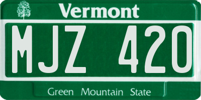 VT license plate MJZ420