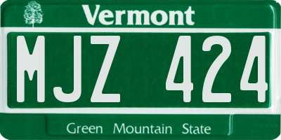 VT license plate MJZ424