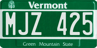 VT license plate MJZ425