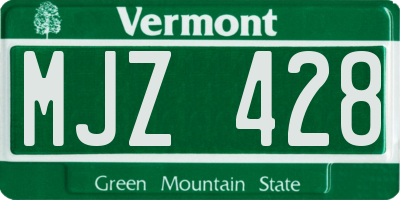 VT license plate MJZ428