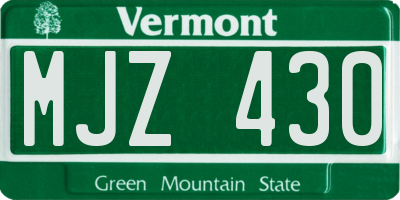 VT license plate MJZ430