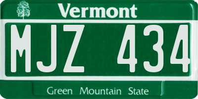 VT license plate MJZ434