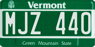 VT license plate MJZ440