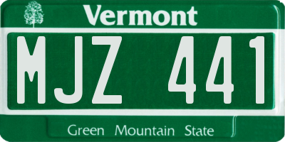VT license plate MJZ441