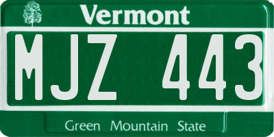 VT license plate MJZ443