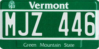 VT license plate MJZ446