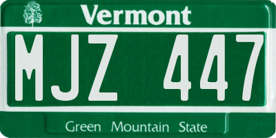 VT license plate MJZ447