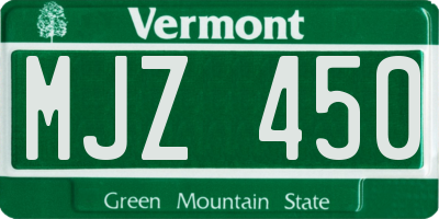 VT license plate MJZ450