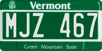 VT license plate MJZ467