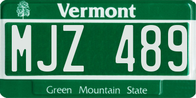 VT license plate MJZ489