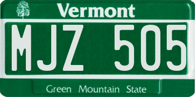 VT license plate MJZ505