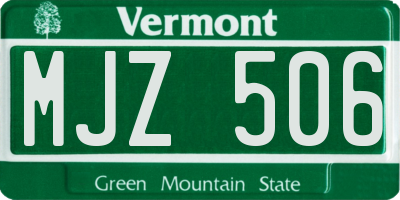 VT license plate MJZ506