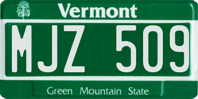 VT license plate MJZ509