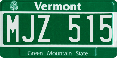 VT license plate MJZ515
